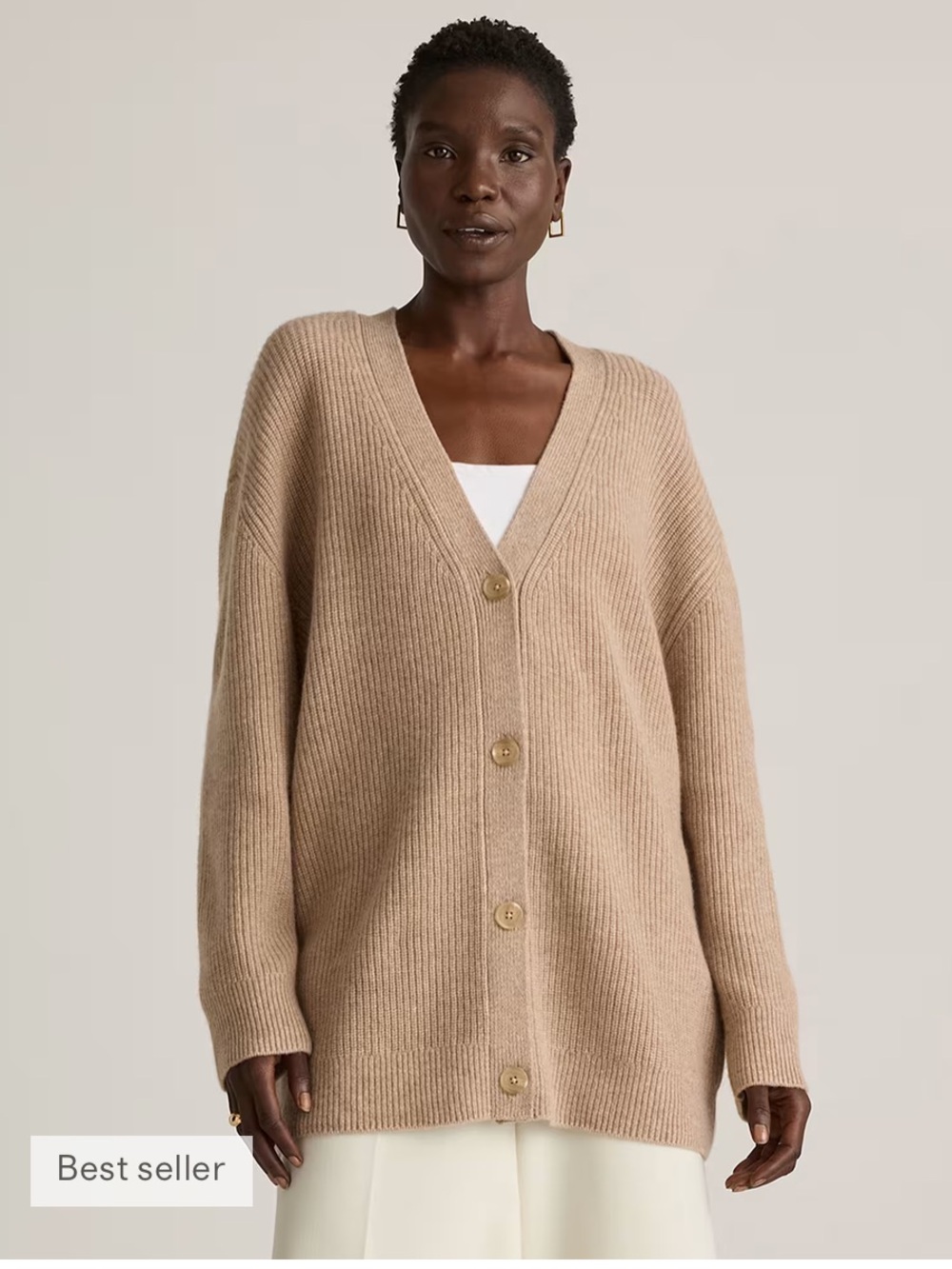 Quince oversized Mongolian cashmere cardigan sweater